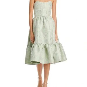 V Chapman Sage Green Ruffled Hem Virginia Dress